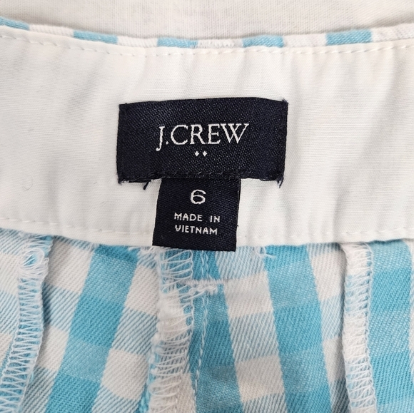 J. Crew Aqua & White Gingham‎ Chino Shorts Size 6 Women's Q35 - Picture 10 of 12